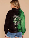 Plus Size Casual Floral Hoody