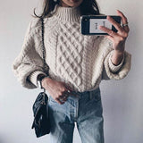 Sweater Women Vintage Knit Sweater Warm Thicken Autumn Winter Twist Female Pullover Jumpers Casual Fashion Korean Japanese