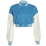 Sisterlinda Autumn Patchwork Letter Print Short Jacket Women Casual High Street Baseball Coat Female Sporty Y2K Sweatshirts