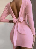 V-Back Tied Knit Mini