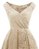 Elegant Lace Off Shoulder Vintage Party