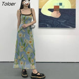 Women Dresses Casual Flower Платье Женское Patchwork Thin Summer Sexy Sweet Fashion Korean Retro Elegant Female