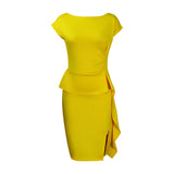 Summer New Solid Color Folding Lotus Leaves Side Open Forked Bag Hips Professional