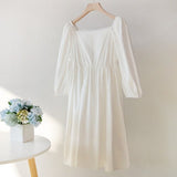 New 100% Cotton Women's Summer Rose Red Dress Elegant Casual Ruffle Dresses Short Sleeve A-line Mini Green Dress for