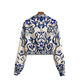 Women's Long-Sleeved Positioning Flower Shirt 5530