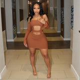 Women's Fashion Sexy Hottie Slings With Libbon Sleeves And Busty Short