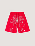 Trend Street Hip Hop Spider Web Cartoon Butterfly Printing Shorts Men's and Women's Shorts Large Y2K Casual Harajuku