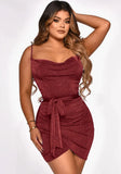 Sexy Strap Sleeveless Solid Pleated Mini Club