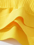 Fashion Women's Knitted Pullover Round Neck Slim Solid Color Hem Gross Cut Out Long Sleeve Sweater Autumn 2023 New