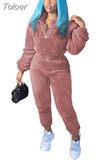 2023 Winter Outfits Thick Warm Fleece Sweatsuits for Women Two Piece Sweatpants and Hoodie Set Jogging Suits