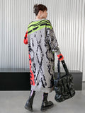 Women Printed Big Size Orange Knitting Dress New Round Neck Long Sleeve Loose Fit Fashion Tide Spring Autumn 2023
