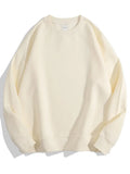 Cotton Pullover Sweatshirts Oversize Women O Neck Loose Long Sleeve Top Solid Oversized Green Sweatshirt For Women