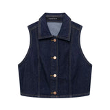 New Denim Vest 8228024 With Belt Horn Jeans