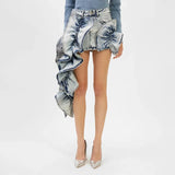 Toloer Spring New Fashion Temperament Splicing Flounce Pressure Pleated Design Sense High Waist Show Thin Skirt A Word Skirt-Outfit