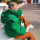 Casual Button With Hood Padding
