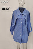 Fashion Women's 2 Pcs Set Slim Lapel Short Coat Skeeveless Single Breasted Waist Mini Shirt Dress Summer 2023 New