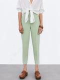 2022 Pencil Pants Women Candy Colors High Waisted Trousers Women Summer Thin Office Wear Woman Pants Aesthetic