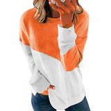 Autumn New Long-Sleeved Round Neck Bump Color Loose Shirt T-Shirt Top