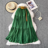 Half-Dress Women's Dress 2025 Summer Small Medium Long Leisure High-Rise Thin Thong Ponve Cake