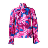 Women's 2025 New Fashion Temperament Thin Print Strapped Shirt Plus-Size African