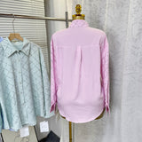 Women's Dress French Elegant Hot Diamond Diamond Diamond Linge Casual Thin Long-Sleeved Collar Shirt