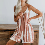 Summer Female Jumpsuit Body Overalls For Women Sleeveless Tie-dye Beach Boho Casual Jumpsuit Homewear Beach