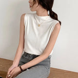 Knitted Top Summer Turtleneck Tank Top Female Sleveless T-shirt Vest Casual Women Camisole Blouse Sleeveless Slim Top