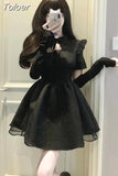 Temperament Woman Dress Slim Waist Black Robe Femme Chic Hollow Out A-line Fashion Korean Y2k Dresses 2023 Vestidos De