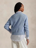 New Women's Casual Round-Neck Bear Pattern Embroidered Sweater Knitted