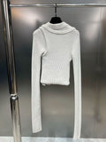 Fashion Beautiful Simple Hollow Out Design Knitted Pullover Women's Slim O-neck Long Sleeve Sweater 2023 spring