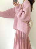 Women's Bat Sleeve V-Neck Oversized Sweater Thick Cardigan Autumn Winter 2022 New Knit