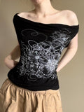 Subculture Retro Style Collar Vest Word-To-Shoulder Can Wear Two-Dressed Hottie Sleeveless