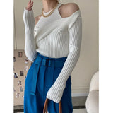 Green Slim High Elastic Knitting Sweater Round Neck Long Sleeve Women Pullovers New Fashion Autumn Winter 2022