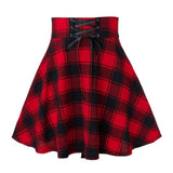 Checkered Women's Gothic Skirt Women Pleated Plaid Skirts Spring Autumn Girl Hip Hop Female Punk Goth Mini Skirt
