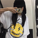 Black Japan T Shirt Loose Summer Oversize T Shirt Women Harajuku Punk Short Sleeves T-shirts Tops Tee Hip Hop T-Shirt for