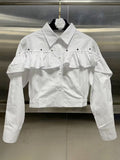 Wind Top Women 2025 Spring New Temperament Elegant Comfortable Leisure Body Loaf Side Short Shirt