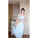 Temperament Lazy Style A Set Of Thin Shirt Folds Design Smear Tsets Women's Boobs Half-Dress Women's