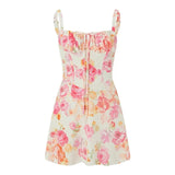 Dress y2k Clothes Women Floral Print Spaghetti Strap Sleeveless High Waist A Line Mini Dress 2000s Dresses
