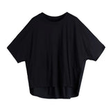 Women Green Red Back Ruffles Split Big Size T-shirt New Round Neck Half Sleeve Fashion Tide Spring Summer 2023