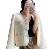 And Winter 2025 Short Scented Sleeker New Marinade Fashion Famous Jacket Temperament Knitted Sweater