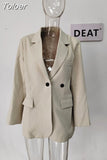 Fashion Women's suit Jacket Turn Down Collar Long Sleeve Single Button Asymmetric split Blazer Summer 2023 New
