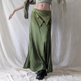 Is A Vintage Style Irregular Paste Splicing Long Fishtail Skirt Temperament Babes Niche Design Open