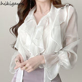 Temperament Skirt Suit Fashion 2 Piece Set for Women Thin Bandage Bow Shirt Bodycon Mini Skirts Outfits Fashion Korean