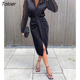 Elegant Dresses Solid Bodycon White Black Dress For Women Hook Flower See Through Sleeve Sexy Club Party Wear