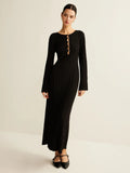 Women's Fashion Fashion Style Commuting Style V-Neck Knitted Dress For Autumn/Winter