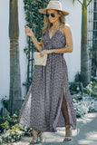 Halter Neck Backless Slit Dress with