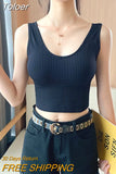 New Outlet Cute Y2K Women's Tops Women's Striped Crop Tops Built-in Bra Spaghetti Straps Y2K Old Women's