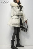 Women Down Jacket Winter 90% White Duck Down Jackets Female Real Fox Fur Collar Hooded Parkas Lady Coats Casaco Hooded