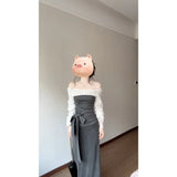 Temperament Korean Hit Color Shoulder Coat High Waist Skirt Suit Women's Summer New Fashion Temperament Two