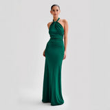 Summer New Women's Sexy Hanging Neck Solid Color Sleeveless Temperament Waist